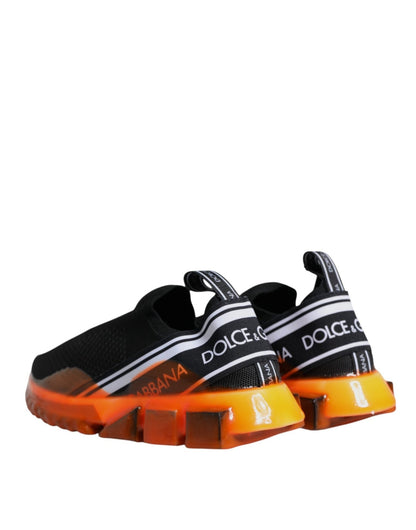 Dolce & Gabbana Black Orange Sorrento Slip On Sneakers Shoes - Le schmidt