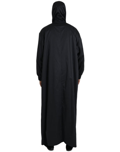 Dolce & Gabbana Black Polyester Hooded Long Windbreaker Jacket - Le schmidt