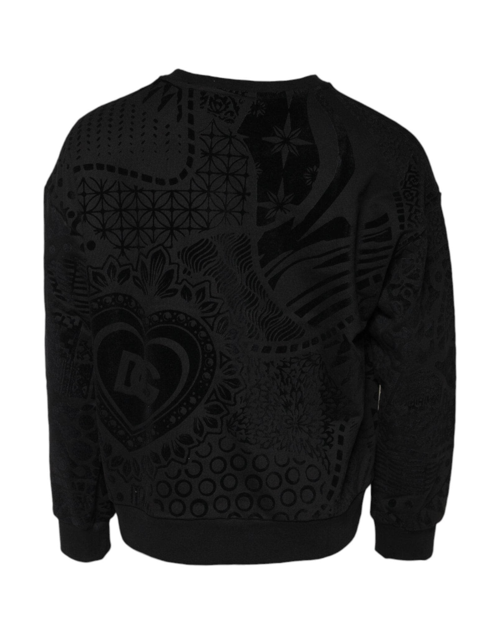 Dolce & Gabbana Black Printed Crew Neck Sweatshirt Sweater - Le schmidt