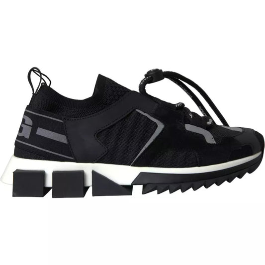 Dolce & Gabbana Black White Logo Sorrento Mens Sneakers Shoes - Le schmidt