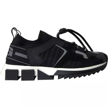 Dolce & Gabbana Black White Logo Sorrento Mens Sneakers Shoes - Le schmidt