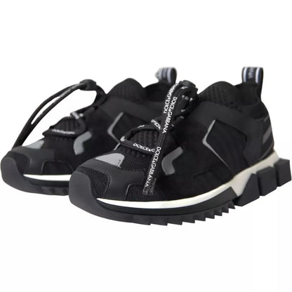 Dolce & Gabbana Black White Logo Sorrento Mens Sneakers Shoes - Le schmidt