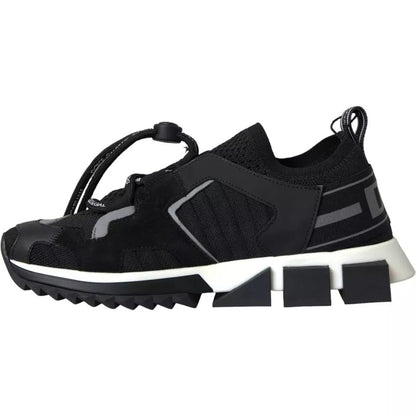 Dolce & Gabbana Black White Logo Sorrento Mens Sneakers Shoes - Le schmidt