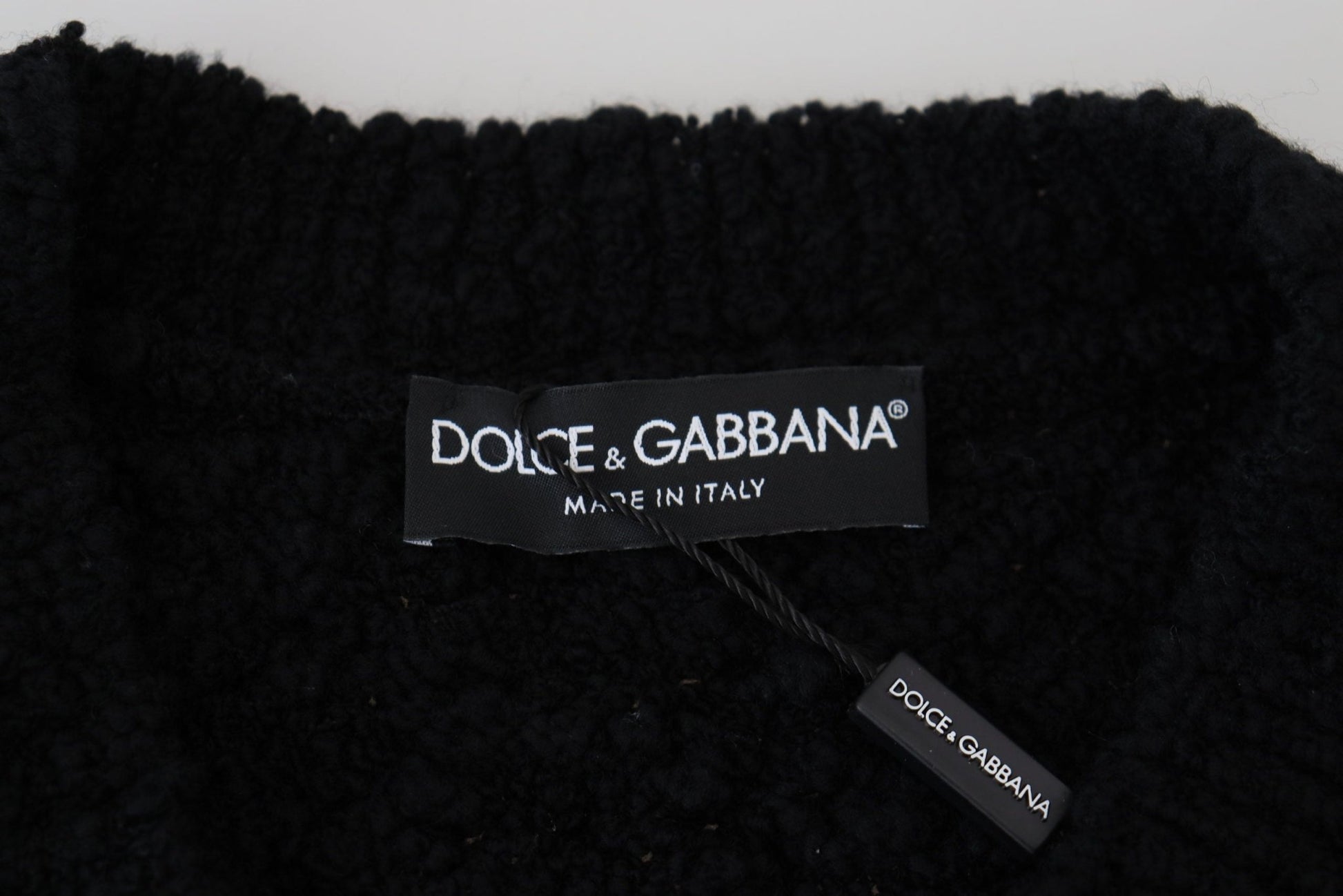 Dolce & Gabbana Black Wool V - neck Knitted Pullover Sweater - Le schmidt