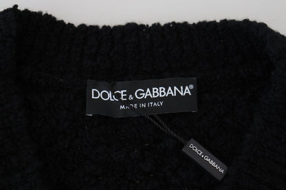 Dolce & Gabbana Black Wool V - neck Knitted Pullover Sweater - Le schmidt