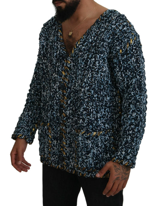 Dolce & Gabbana Blue Button Cardigan Fatto A Mano Sweater - Le schmidt