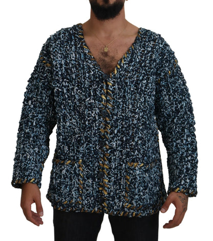 Dolce & Gabbana Blue Button Cardigan Fatto A Mano Sweater - Le schmidt
