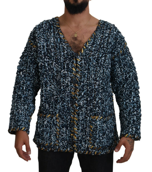 Dolce & Gabbana Blue Button Cardigan Fatto A Mano Sweater - Le schmidt
