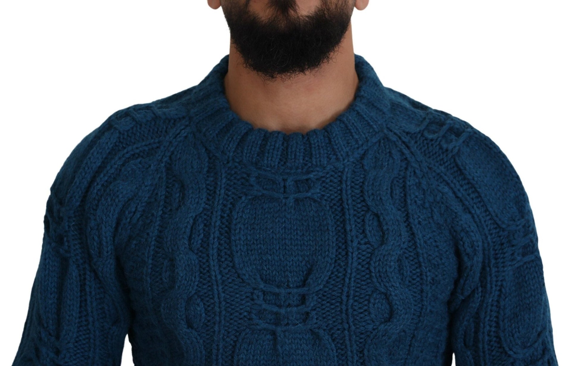 Dolce & Gabbana Blue Knitted Wool Alpaca Pullover Sweater - Le schmidt