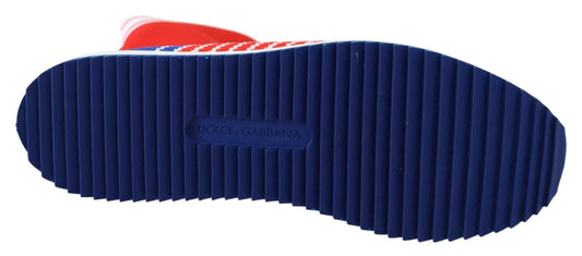 Dolce & Gabbana Blue Red Sorrento Logo Sneakers Socks Shoes - Le schmidt