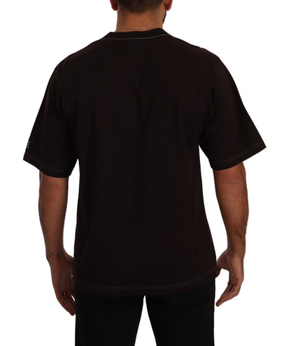 Dolce & Gabbana Bordeaux Cotton L - Amore Print Crewneck T-shirt - Le schmidt