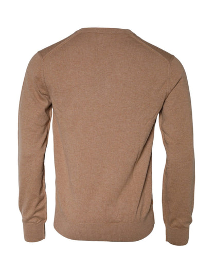 Dolce & Gabbana Brown Cashmere Knit V - neck Pullover Sweater - Le schmidt