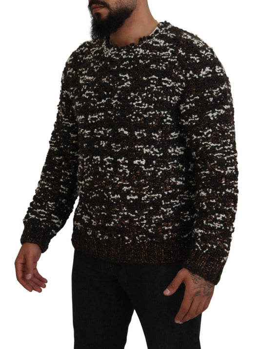 Dolce & Gabbana Brown Knitted Wool Fatto A Mano Sweater - Le schmidt