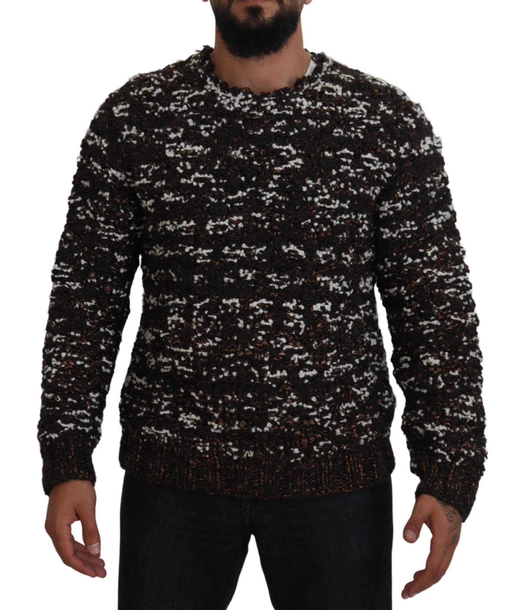 Dolce & Gabbana Brown Knitted Wool Fatto A Mano Sweater - Le schmidt