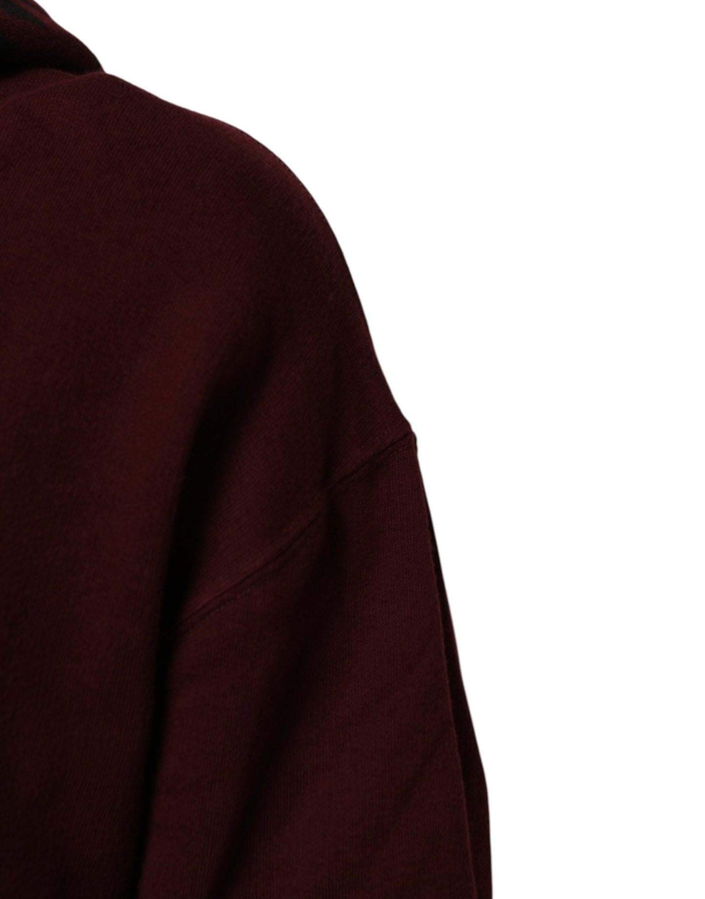 Dolce & Gabbana Burgundy Cotton Plaid Lined Men Hoodie Sweater - Le schmidt