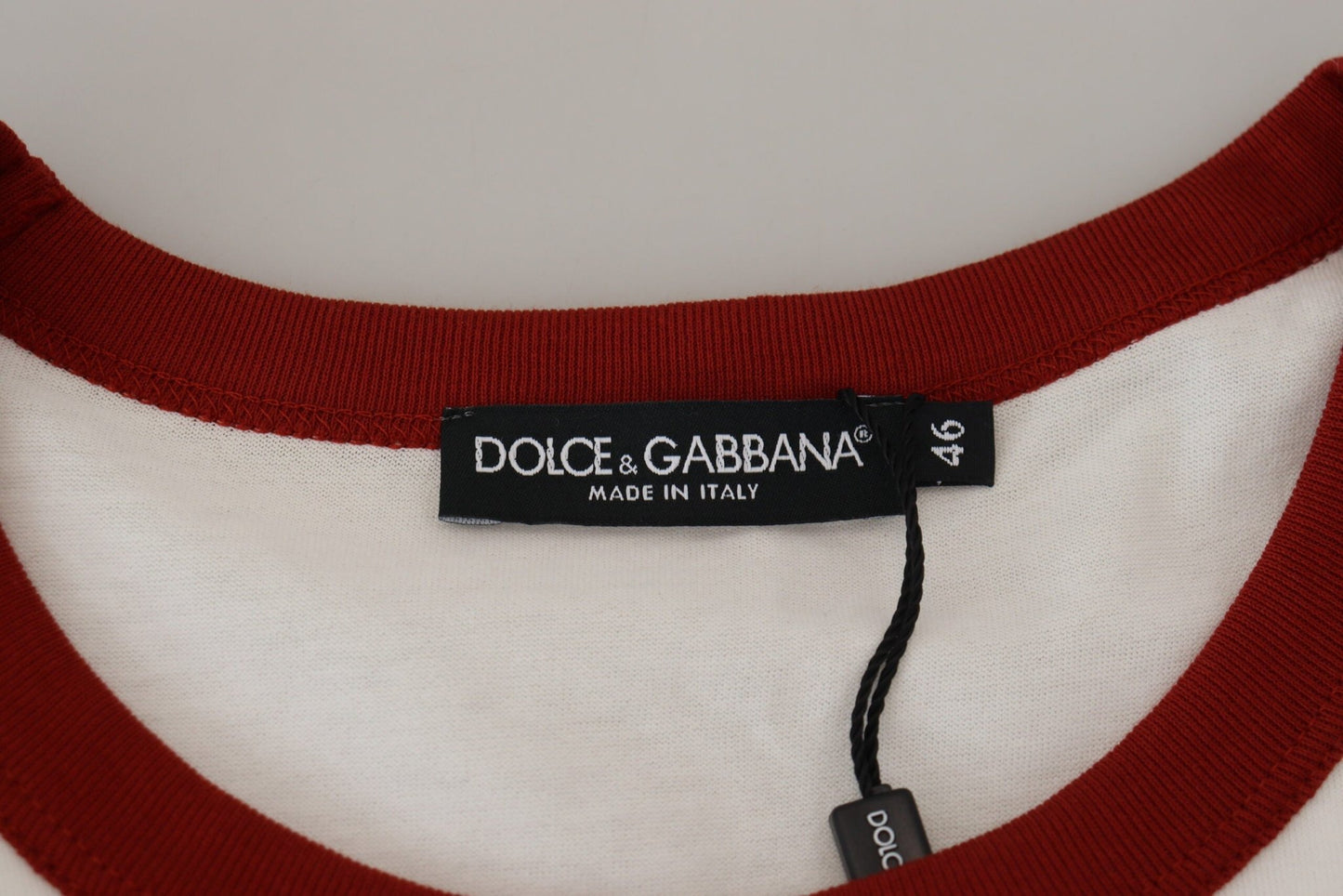 Dolce & Gabbana Cotton White Logo Print Crewneck T-shirt - Le schmidt