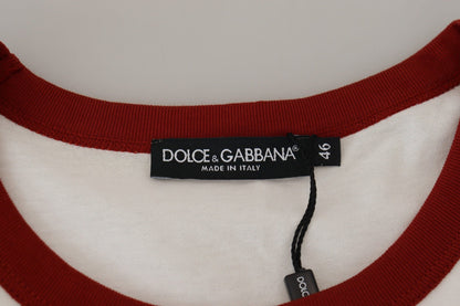 Dolce & Gabbana Cotton White Logo Print Crewneck T-shirt - Le schmidt
