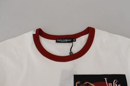 Dolce & Gabbana Cotton White Logo Print Crewneck T-shirt - Le schmidt