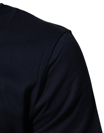 Dolce & Gabbana Dark Blue Cotton DG Logo Print Men’s Top T-shirt - Le schmidt