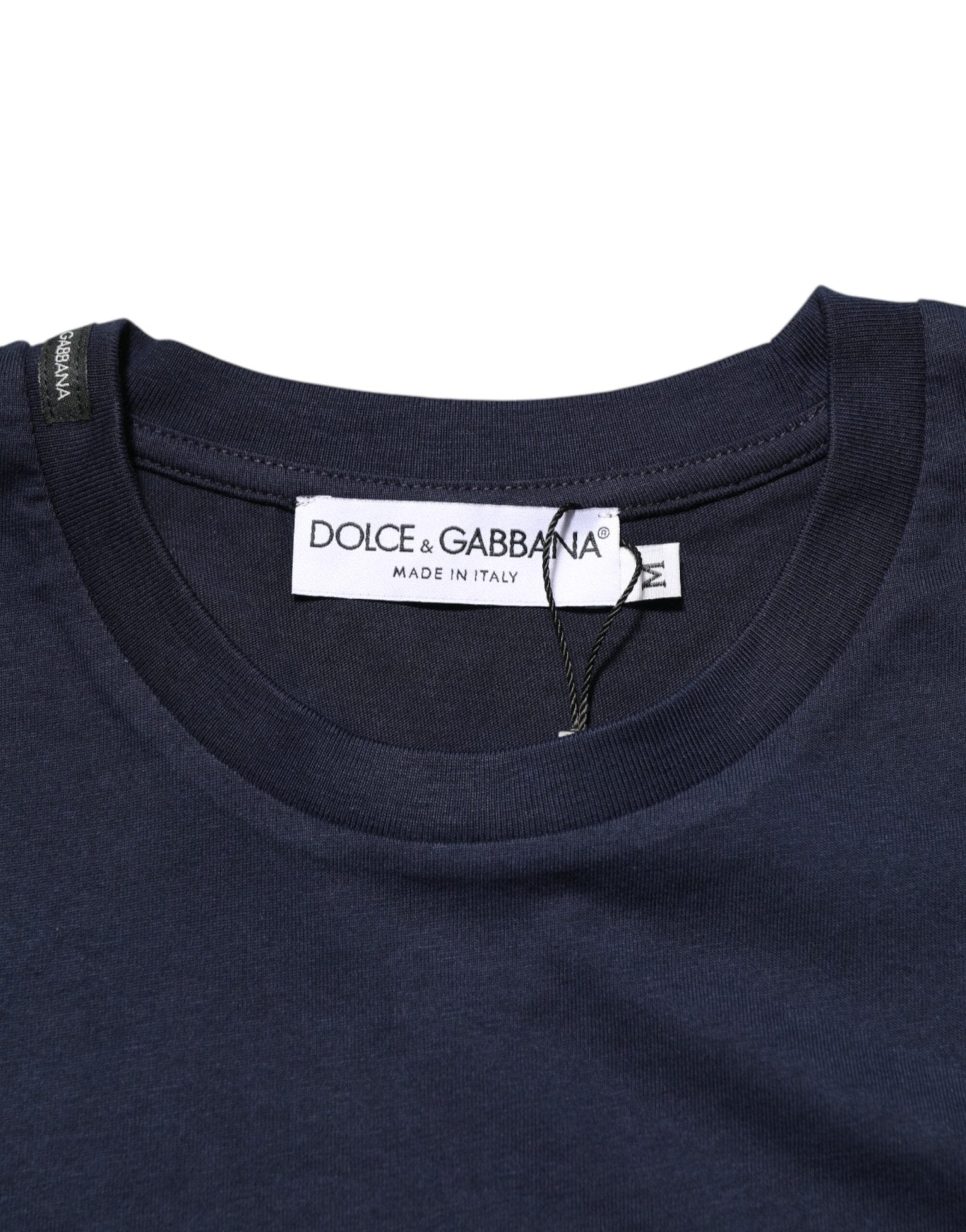 Dolce & Gabbana Dark Blue Cotton DG Logo Print Men’s Top T-shirt - Le schmidt