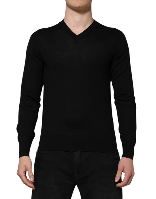 Dolce & Gabbana Dark Gray Embroidered Logo Pullover Sweater - Le schmidt