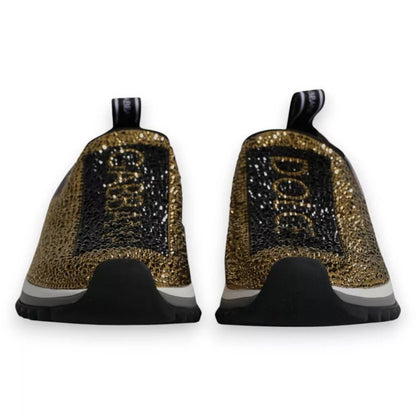 Dolce & Gabbana Gold Rhinestones Sorrento Sneakers Shoes - Le schmidt