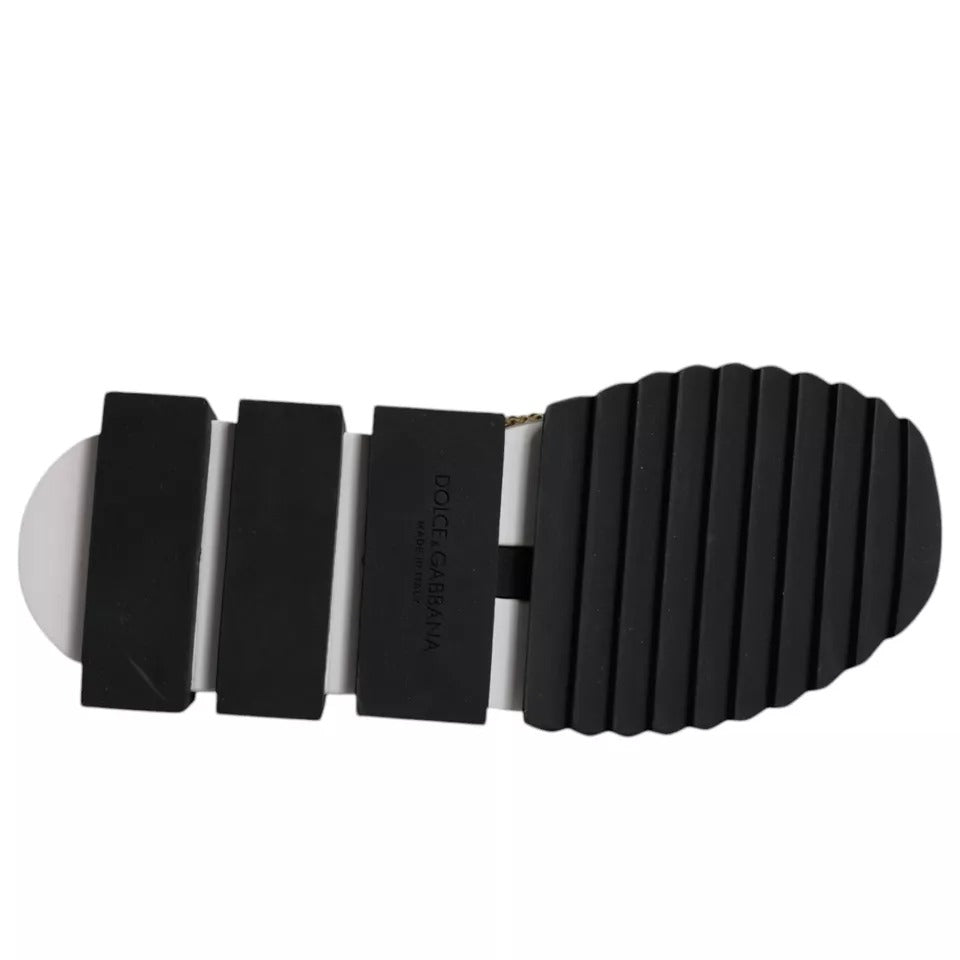 Dolce & Gabbana Gold Rhinestones Sorrento Sneakers Shoes - Le schmidt