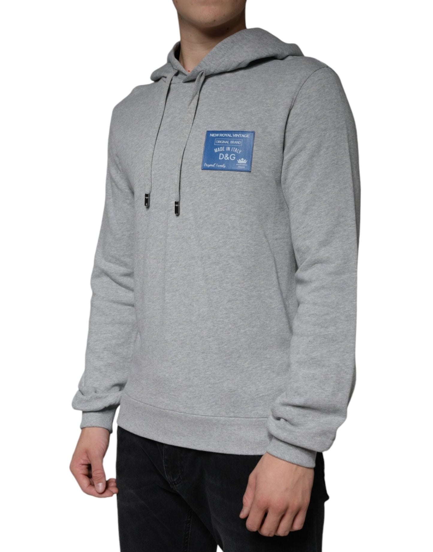 Dolce & Gabbana Gray Cotton Logo Hooded Sweatshirt Sweater - Le schmidt