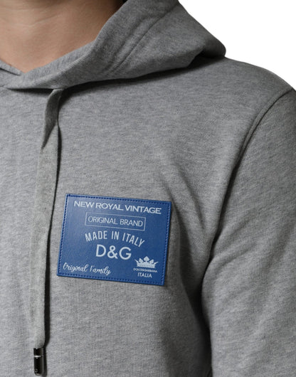 Dolce & Gabbana Gray Cotton Logo Hooded Sweatshirt Sweater - Le schmidt