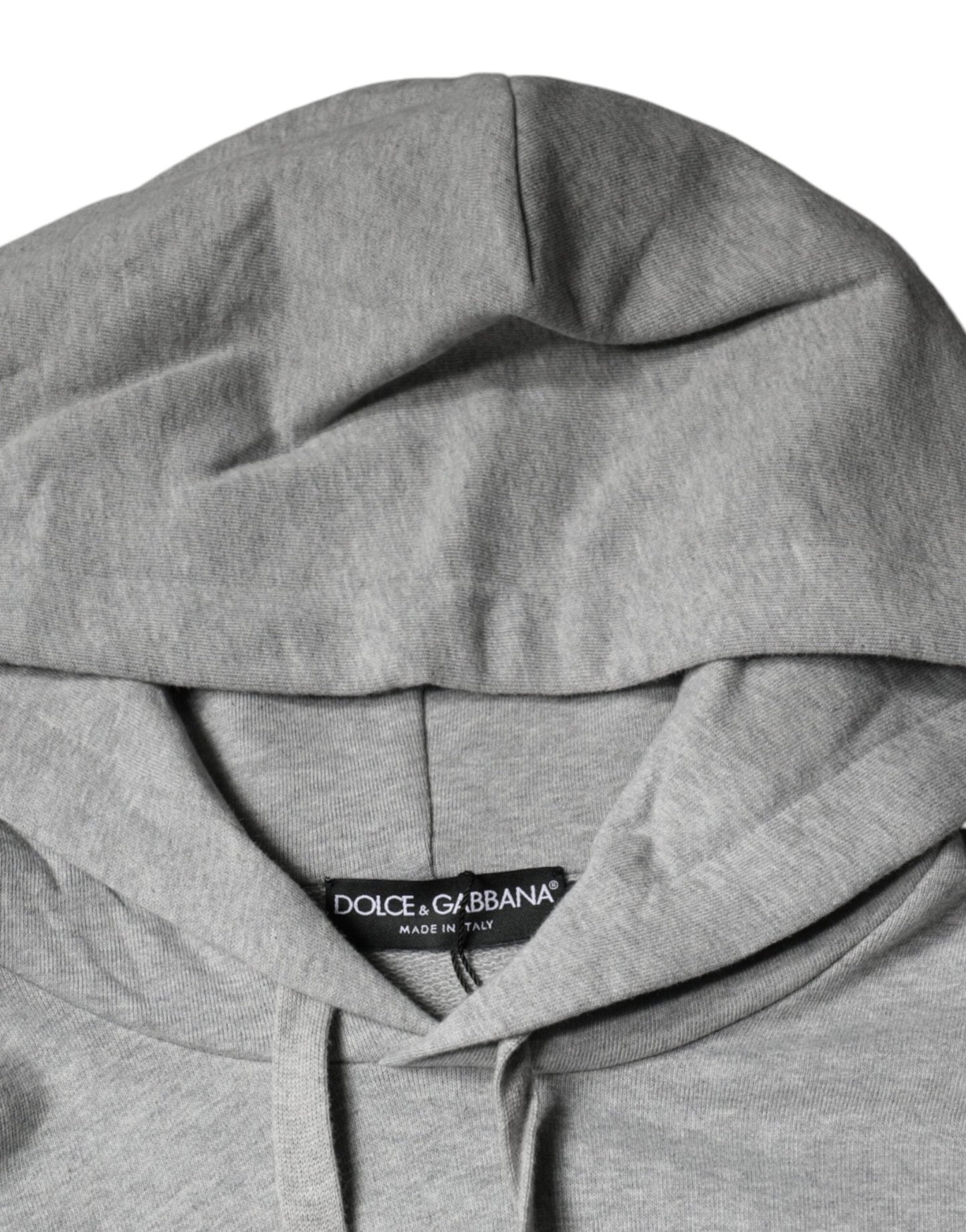 Dolce & Gabbana Gray Cotton Logo Hooded Sweatshirt Sweater - Le schmidt