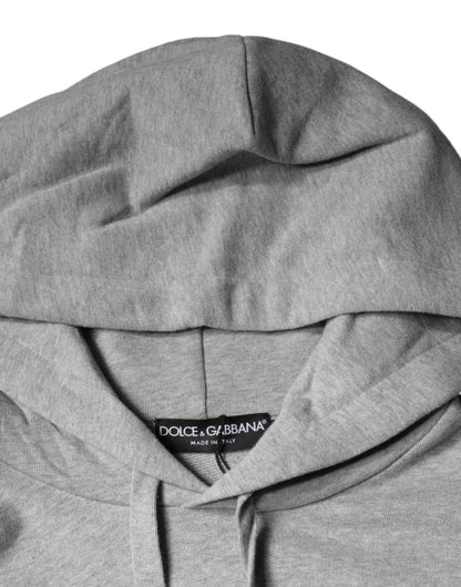 Dolce & Gabbana Gray Cotton Logo Hooded Sweatshirt Sweater - Le schmidt