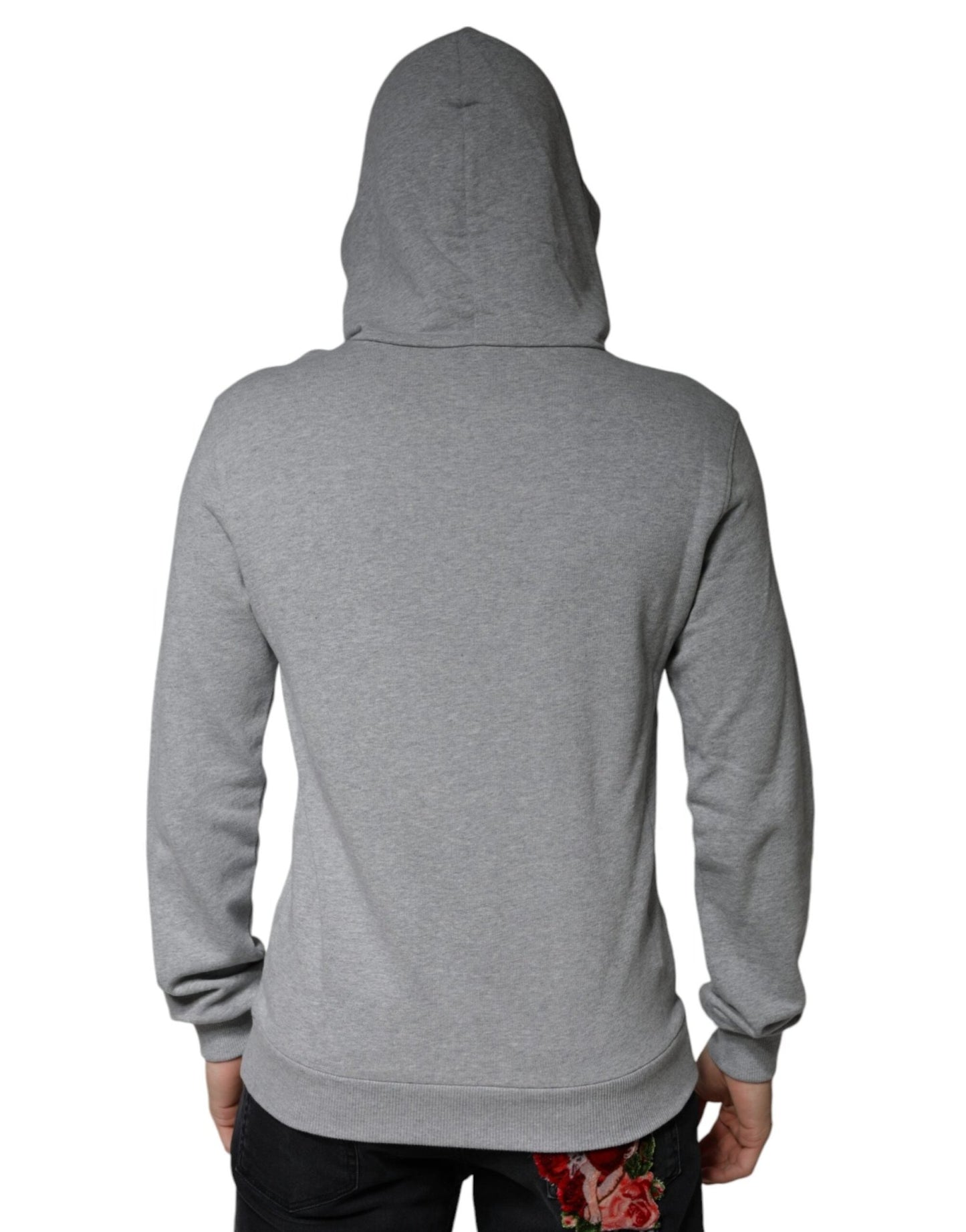Dolce & Gabbana Gray Cotton Logo Hooded Sweatshirt Sweater - Le schmidt