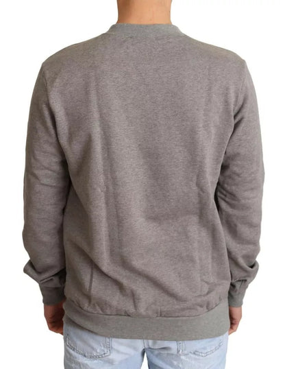 Dolce & Gabbana Gray Crown King Cotton Pullover Sweater - Le schmidt