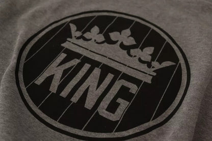 Dolce & Gabbana Gray Crown King Cotton Pullover Sweater - Le schmidt