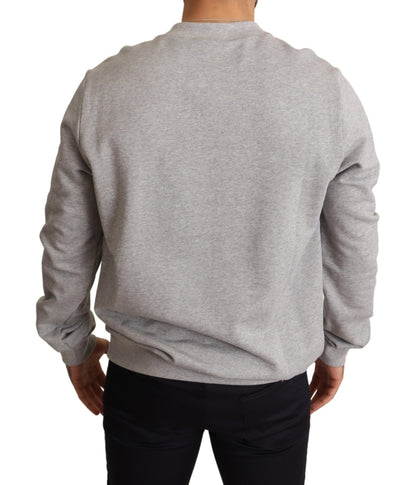 Dolce & Gabbana Gray Crown King Print Cotton Sweater - Le schmidt