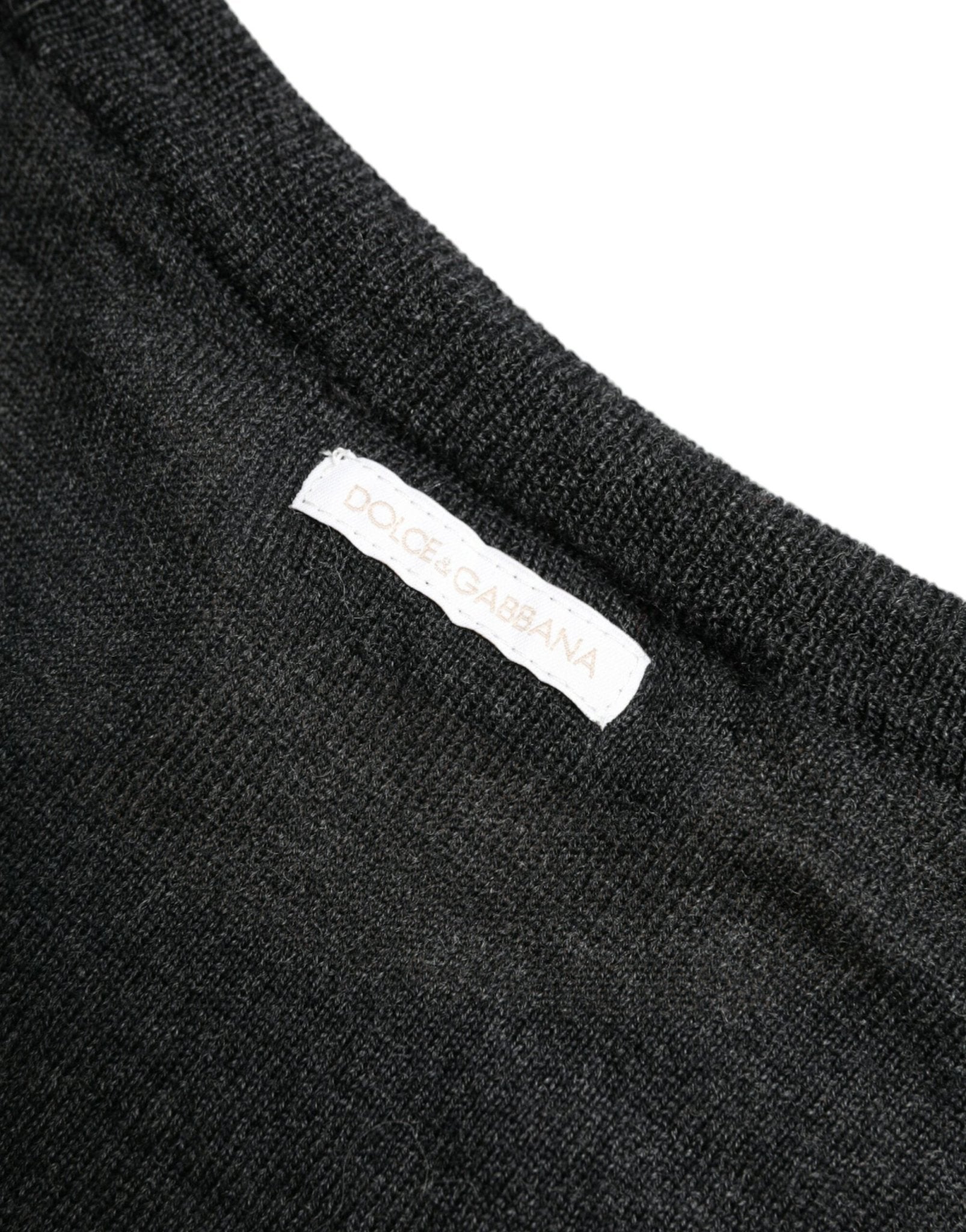 Dolce & Gabbana Gray Wool Round Neck Pullover Sweater - Le schmidt