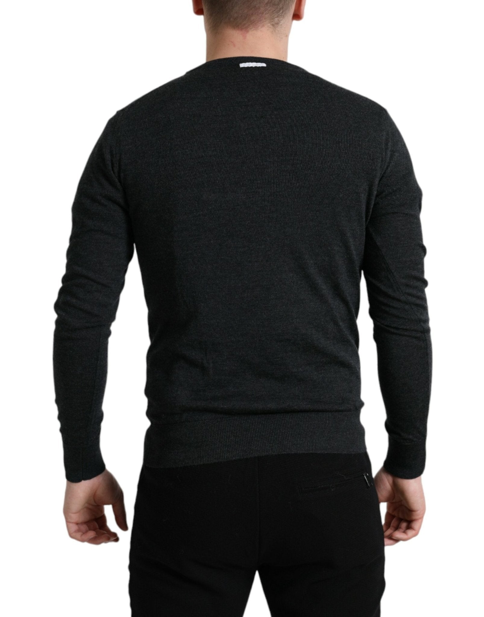 Dolce & Gabbana Gray Wool Round Neck Pullover Sweater - Le schmidt