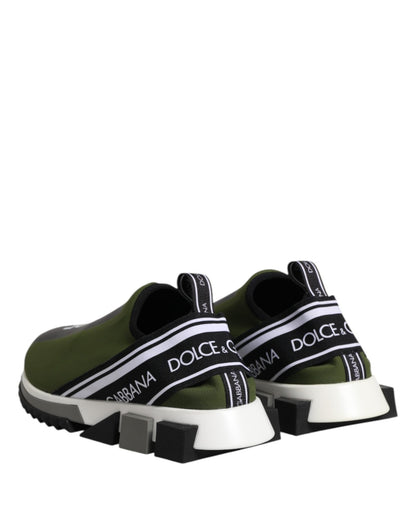 Dolce & Gabbana Green Black Slip On Sorrento Sneakers Shoes - Le schmidt