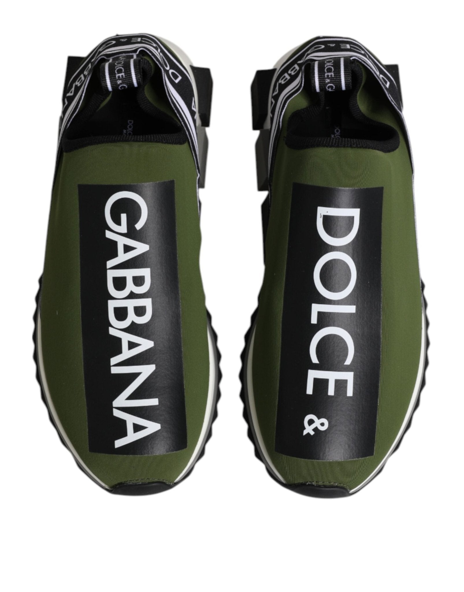 Dolce & Gabbana Green Black Slip On Sorrento Sneakers Shoes - Le schmidt
