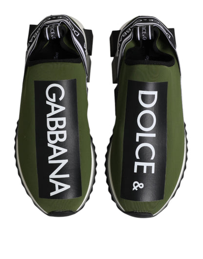 Dolce & Gabbana Green Black Slip On Sorrento Sneakers Shoes - Le schmidt