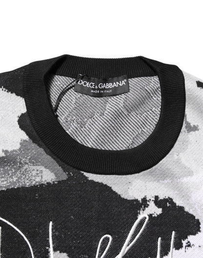 Dolce & Gabbana Multicolor Silk Camouflage Pullover Sweater - Le schmidt