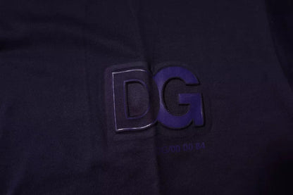 Dolce & Gabbana Navy Blue DG Logo Cotton Crew Neck T-shirt - Le schmidt