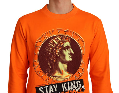 Dolce & Gabbana Orange King Ceasar Cotton Pullover Sweater - Le schmidt