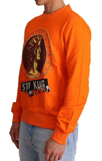 Dolce & Gabbana Orange King Ceasar Cotton Pullover Sweater - Le schmidt