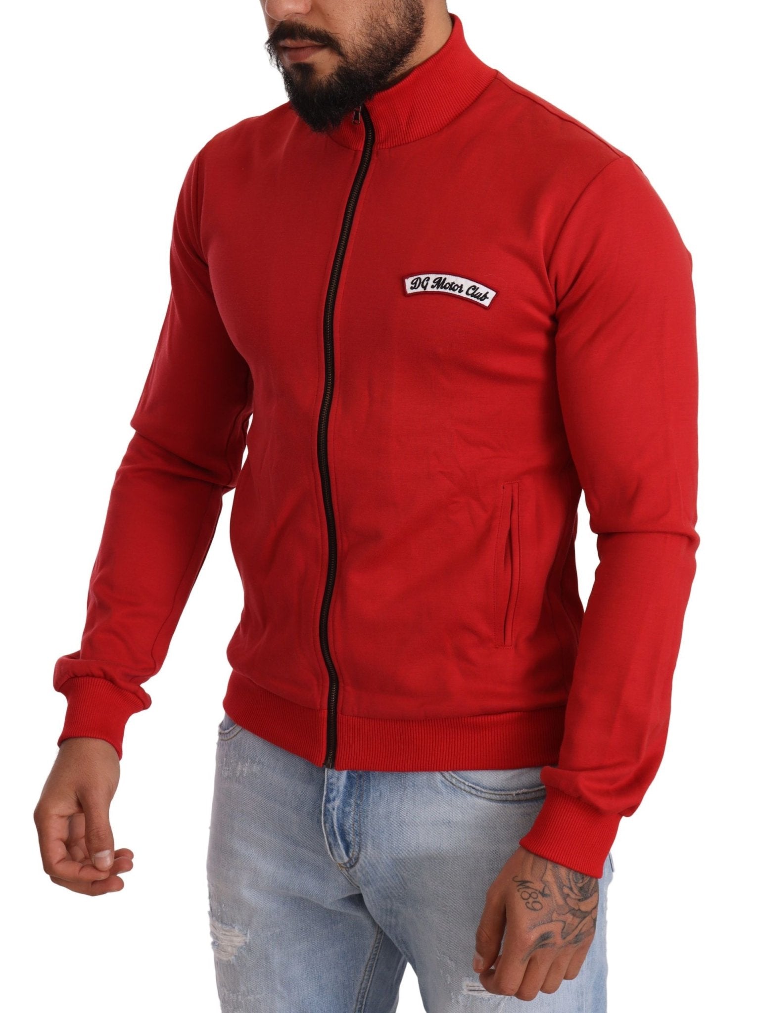 Dolce & Gabbana Red DG Motor Club Zipper Stretch Sweater - Le schmidt