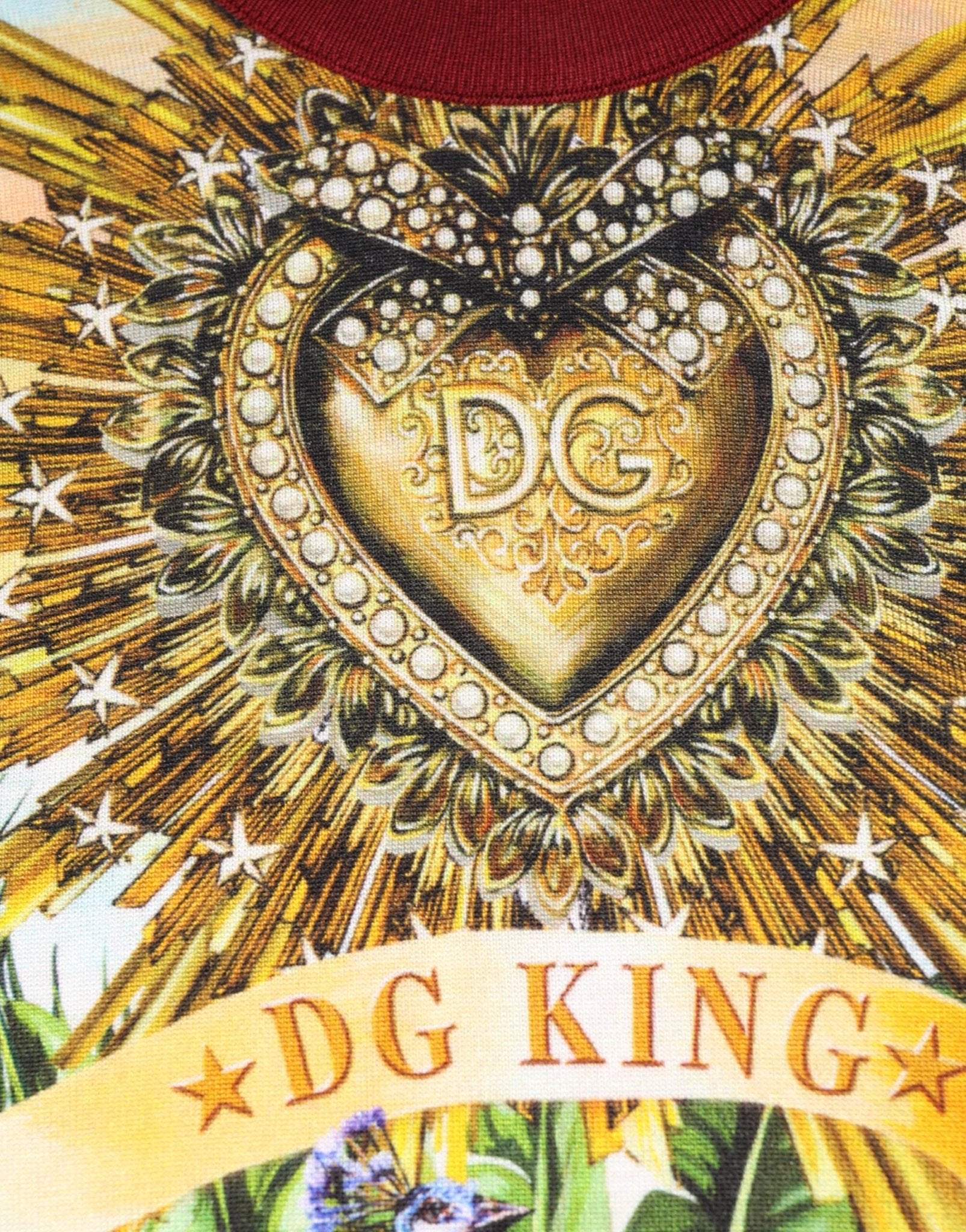 Dolce & Gabbana Tropical Heart Crown Silk Pullover Sweater - Le schmidt