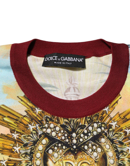 Dolce & Gabbana Tropical Heart Crown Silk Pullover Sweater - Le schmidt