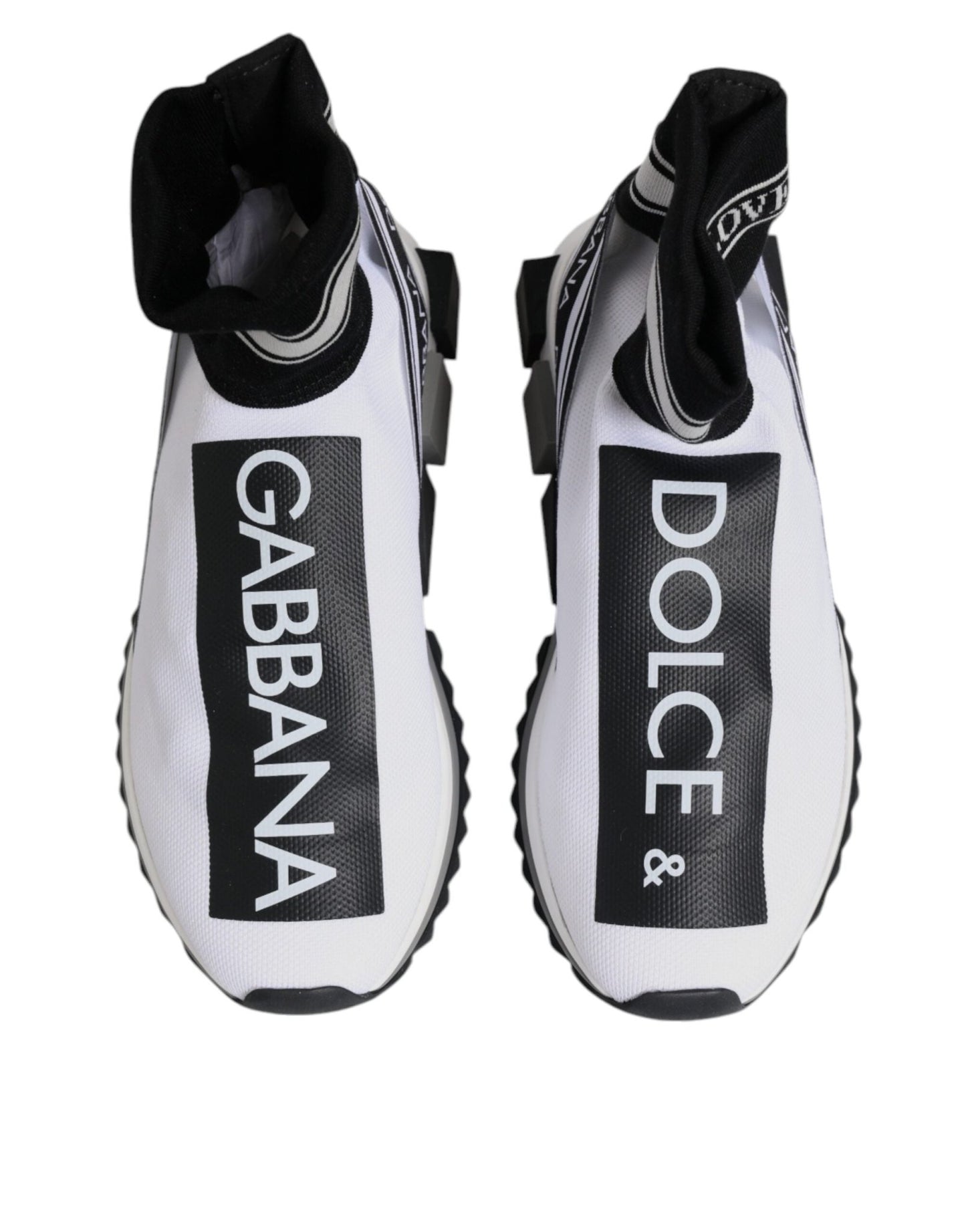 Dolce & Gabbana White Black Sorrento Socks Sneakers Shoes - Le schmidt