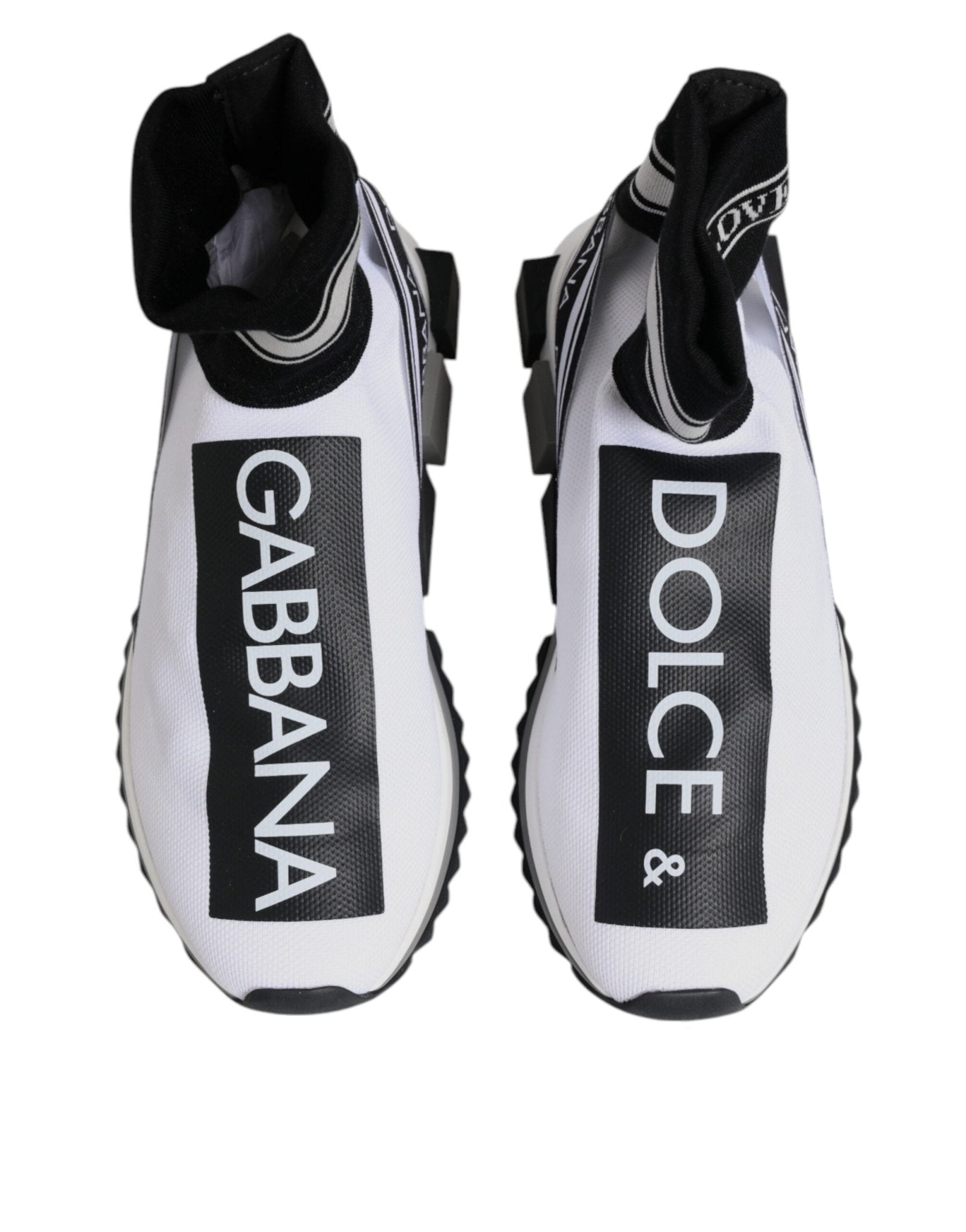 Dolce & Gabbana White Black Sorrento Socks Sneakers Shoes - Le schmidt