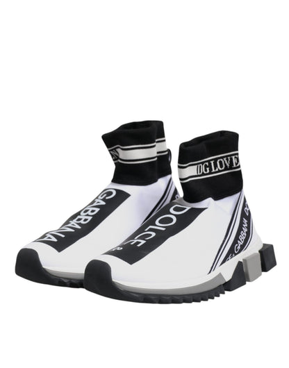 Dolce & Gabbana White Black Sorrento Socks Sneakers Shoes - Le schmidt
